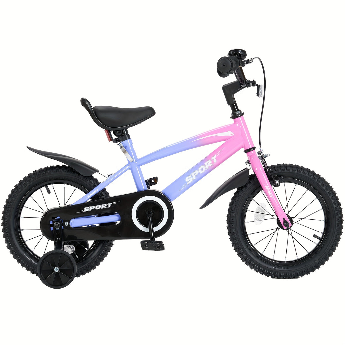 Grey and Orange 12\u002F14\u002F16 Inch Kids Bike with Training Wheels - Ideal Gift for Toddlers