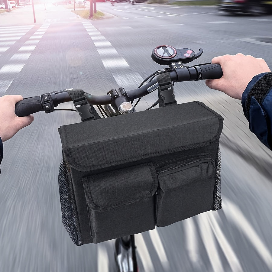 Adjustable Multi-Compartment Front Basket for Electric Bikes
