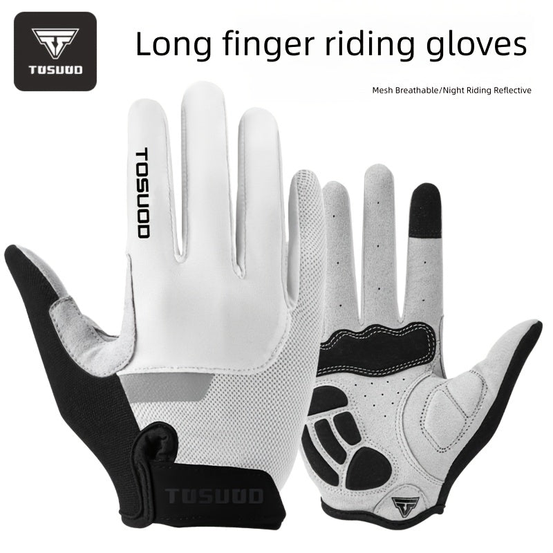 TOSUOD Full-Finger Mountain Bike Gloves for Men & Women - Plush Long Finger Gloves with Fleece-Lined Warmth