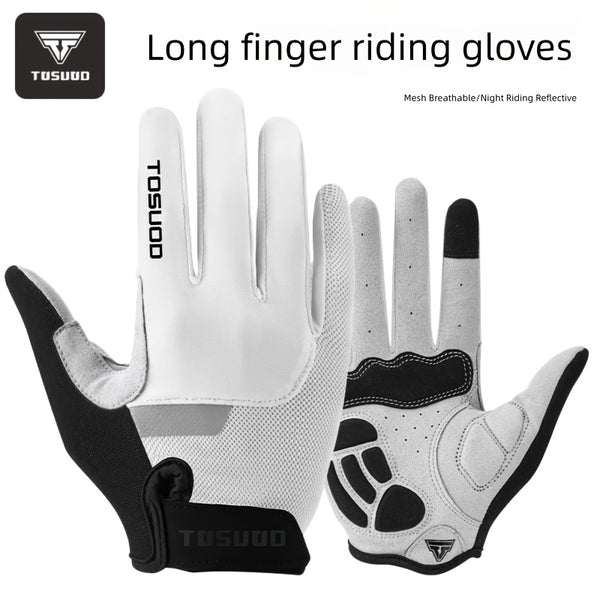 TOSUOD Full-Finger Mountain Bike Gloves for Men & Women - Plush Long Finger Gloves with Fleece-Lined Warmth