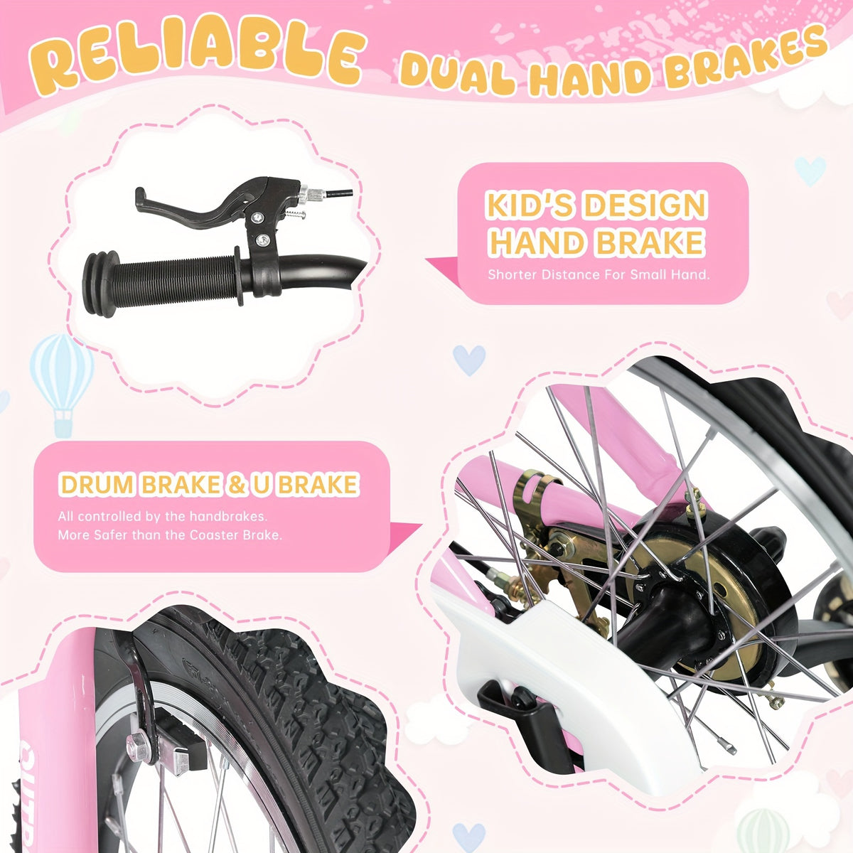 Kids Bike Child's Bike For Boys Girls Age 3-6 Years, 14 Inch Toddlers Bike Children's Bicycle With Training Wheels