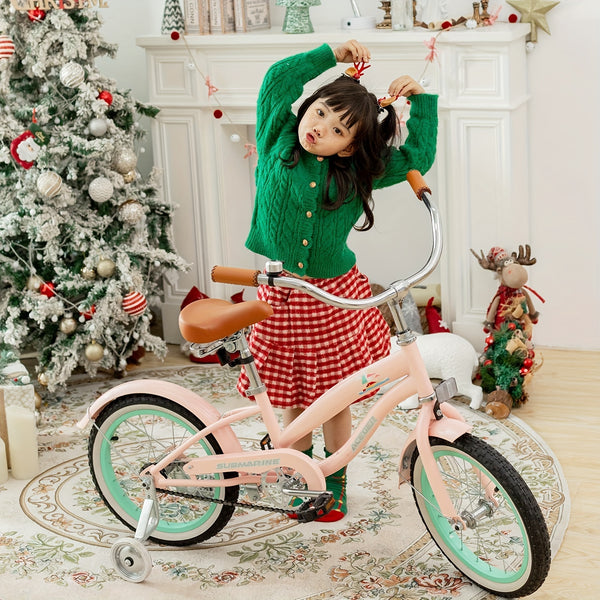 ACEGER Girls Cruiser Bike - Pastel Pink, Girls Bicycle with Dual brakes (16\