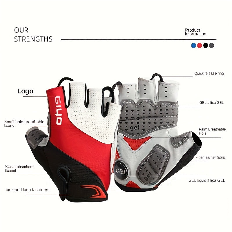 Breathable Cycling Gloves Breathable & Durable Half Finger Cycling Gloves | Thick Cushioning, Sweat-Wicking Fabric