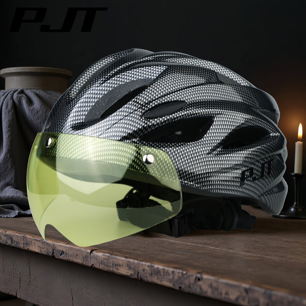 PJT Adult Magnetic 4-in-1 Lightweight Bike Helmet with Detachable Visor and Sun Visor