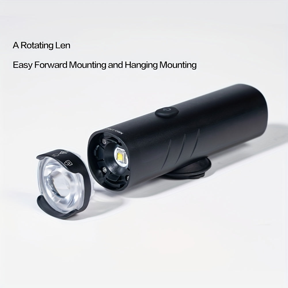 1pc Bike Suspension Light, Aluminum Alloy Frame Mounted Headlight, USB Rechargeable, Anti-Glare