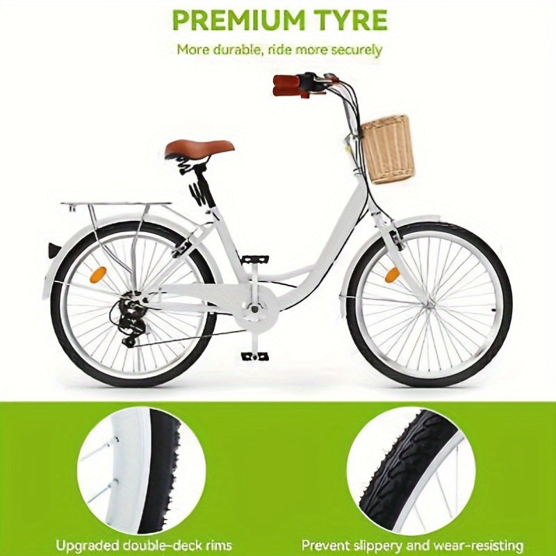 GreenScape 26 Inch Beach Cruiser Bicycle for Women- Comfortable Commute Bike with Adjustable Seat