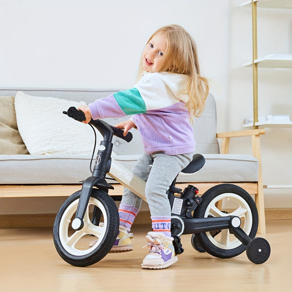 Kids' 6-in-1 Balance Bike Scooter - Adjustable, Multifunctional Bicycle with Push Handle, Aluminum Alloy