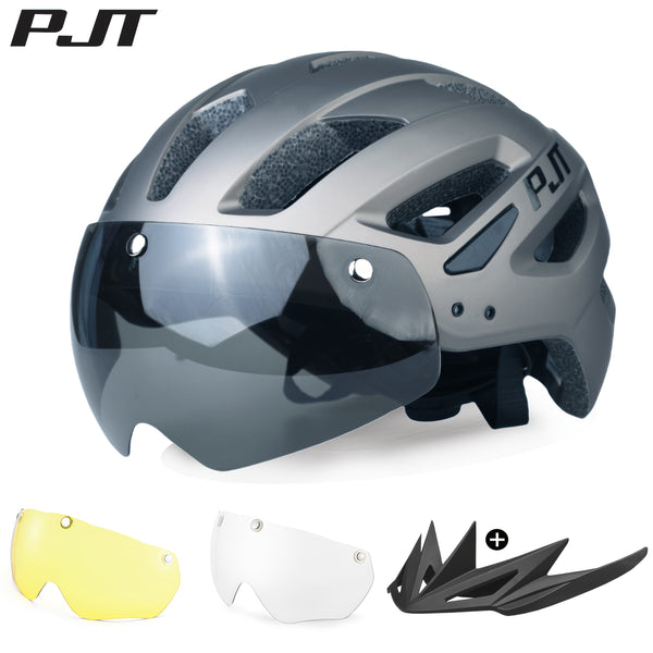 4-in-1 Bike Helmet PJT 4-in-1 Lightweight Bike Helmet | Detachable Visor & Shade, Adjustable Fit