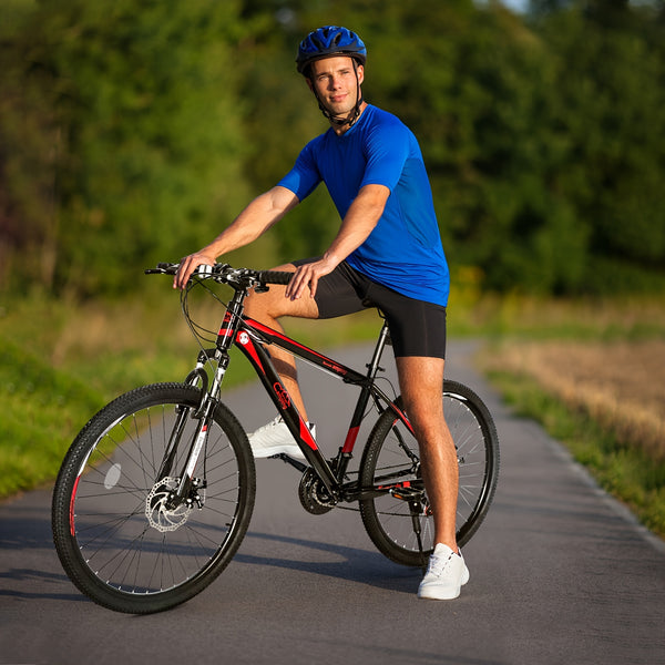 26 - Inch 21 - Speed Red & Black Mountain Bike - Double - Disc Brakes