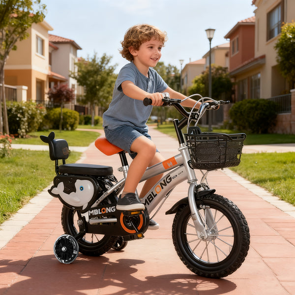 Children's Silvery Bicycle, Ideal Gift for Christmas, Thanksgiving, Halloween, Easter, Valentine's Day