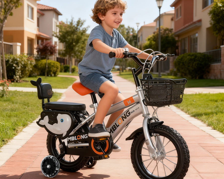 Children's Silvery Bicycle, Ideal Gift for Christmas, Thanksgiving, Halloween, Easter, Valentine's Day