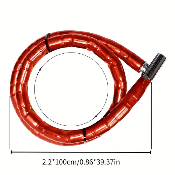 22mm x 100cm Heavy-Duty Stainless Steel Cable Lock - High-Quality PVC Coating, Versatile Anti-Theft Chain - for Bikes