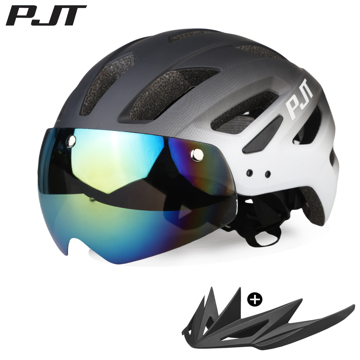 4-in-1 Bike Helmet PJT 4-in-1 Lightweight Bike Helmet | Detachable Visor & Shade, Adjustable Fit