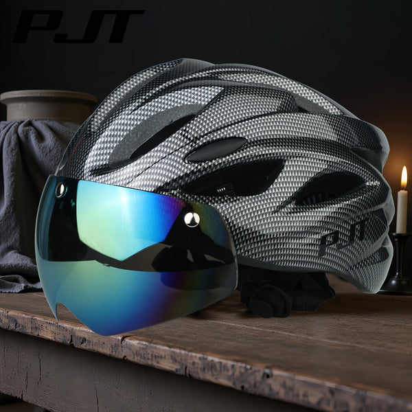 PJT Adult Magnetic 4-in-1 Lightweight Bike Helmet with Detachable Visor and Sun Visor