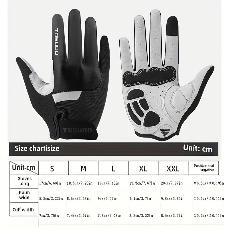 TOSUOD Full-Finger Mountain Bike Gloves for Men & Women - Plush Long Finger Gloves with Fleece-Lined Warmth