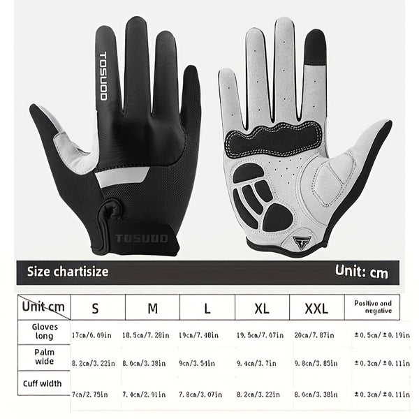 TOSUOD Full-Finger Mountain Bike Gloves for Men & Women - Plush Long Finger Gloves with Fleece-Lined Warmth