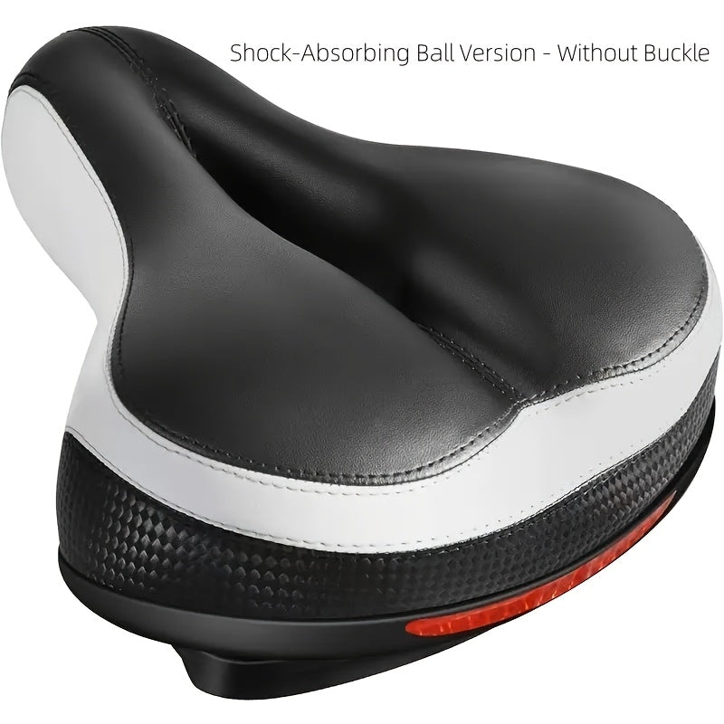 1pc Ergonomic Bike with Double Shock-Absorbing Balls & Memory Foam - Wide Design, & Black Dual-Pad System