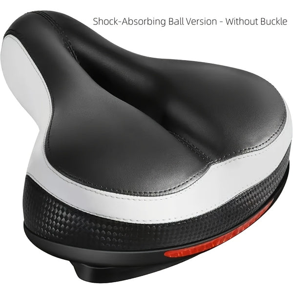 1pc Ergonomic Bike with Double Shock-Absorbing Balls & Memory Foam - Wide Design, & Black Dual-Pad System
