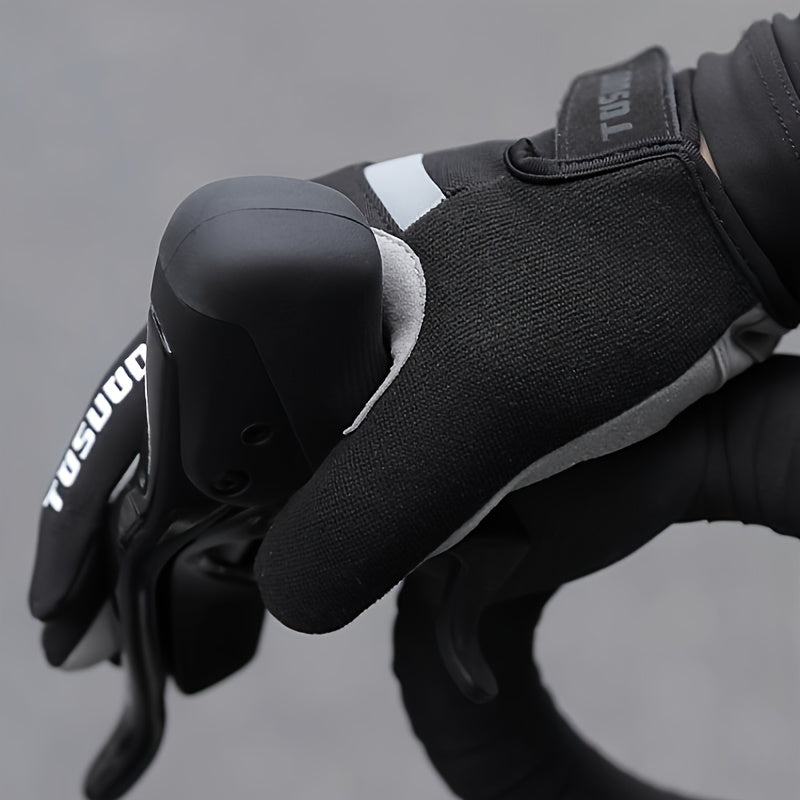 TOSUOD Full-Finger Mountain Bike Gloves for Men & Women - Plush Long Finger Gloves with Fleece-Lined Warmth