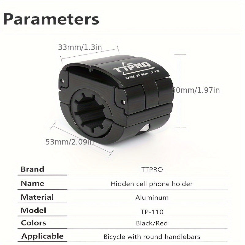 TTPRO Aluminum Phone Holder Compact All-Aluminum TTPRO Hidden Ring Phone Holder | Secure