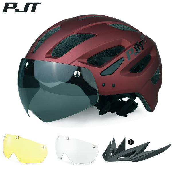 4-in-1 Bike Helmet PJT 4-in-1 Lightweight Bike Helmet | Detachable Visor & Shade, Adjustable Fit
