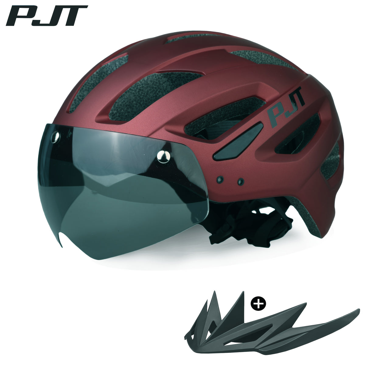 4-in-1 Bike Helmet PJT 4-in-1 Lightweight Bike Helmet | Detachable Visor & Shade, Adjustable Fit