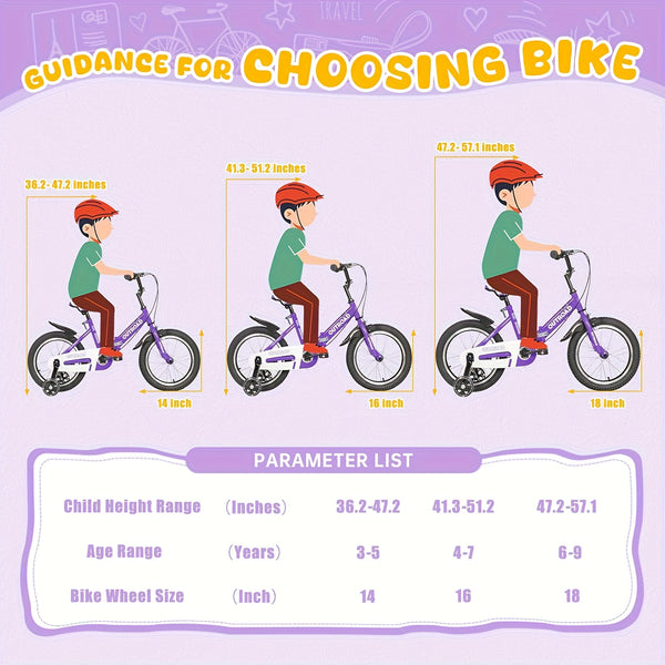 14\u002F16\u002F18 Inch Folding Bike with Training Wheels, Gifts for Boy&Girl Age 3-9 Yrs