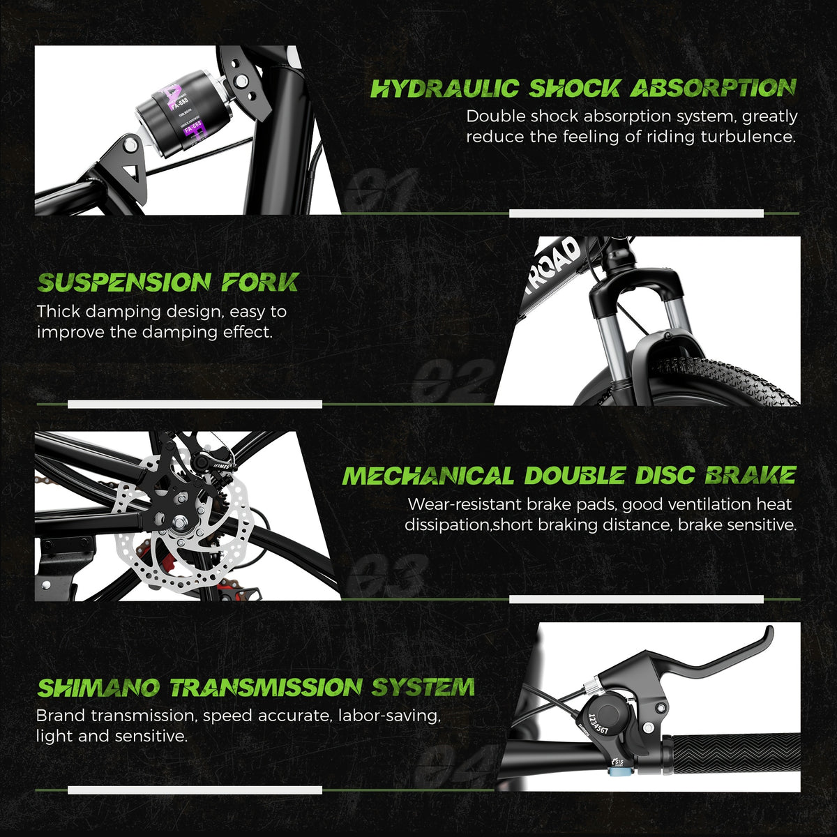 26 Inch Adult Folding Bikes\u002FMountain Bikes, 21 Speeds Mountain Bicycles with Full Suspension