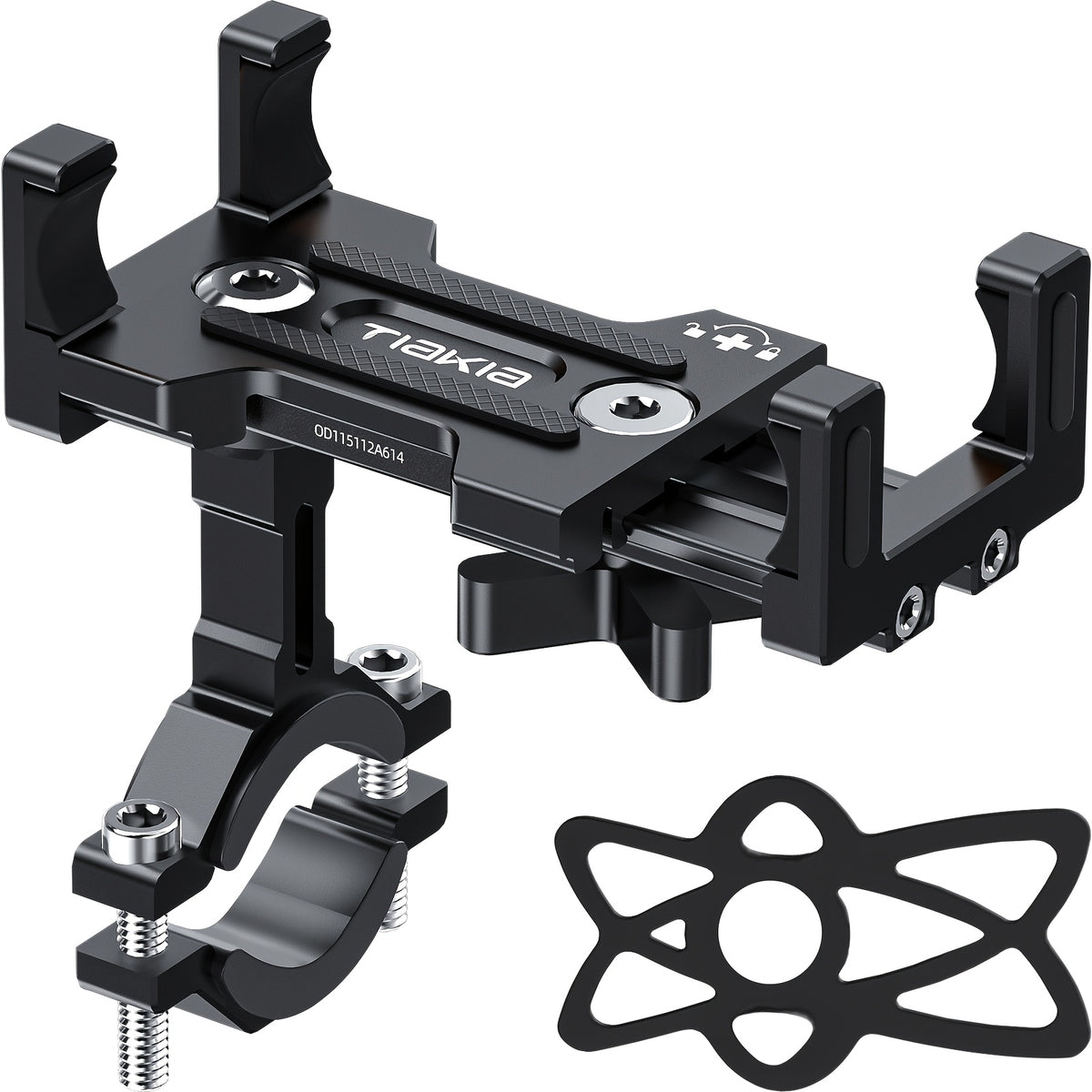 Tiakia Aluminum Alloy Bike Phone Mount, 360° Rotatable Universal Motorcycle Handlebar Phone Holder