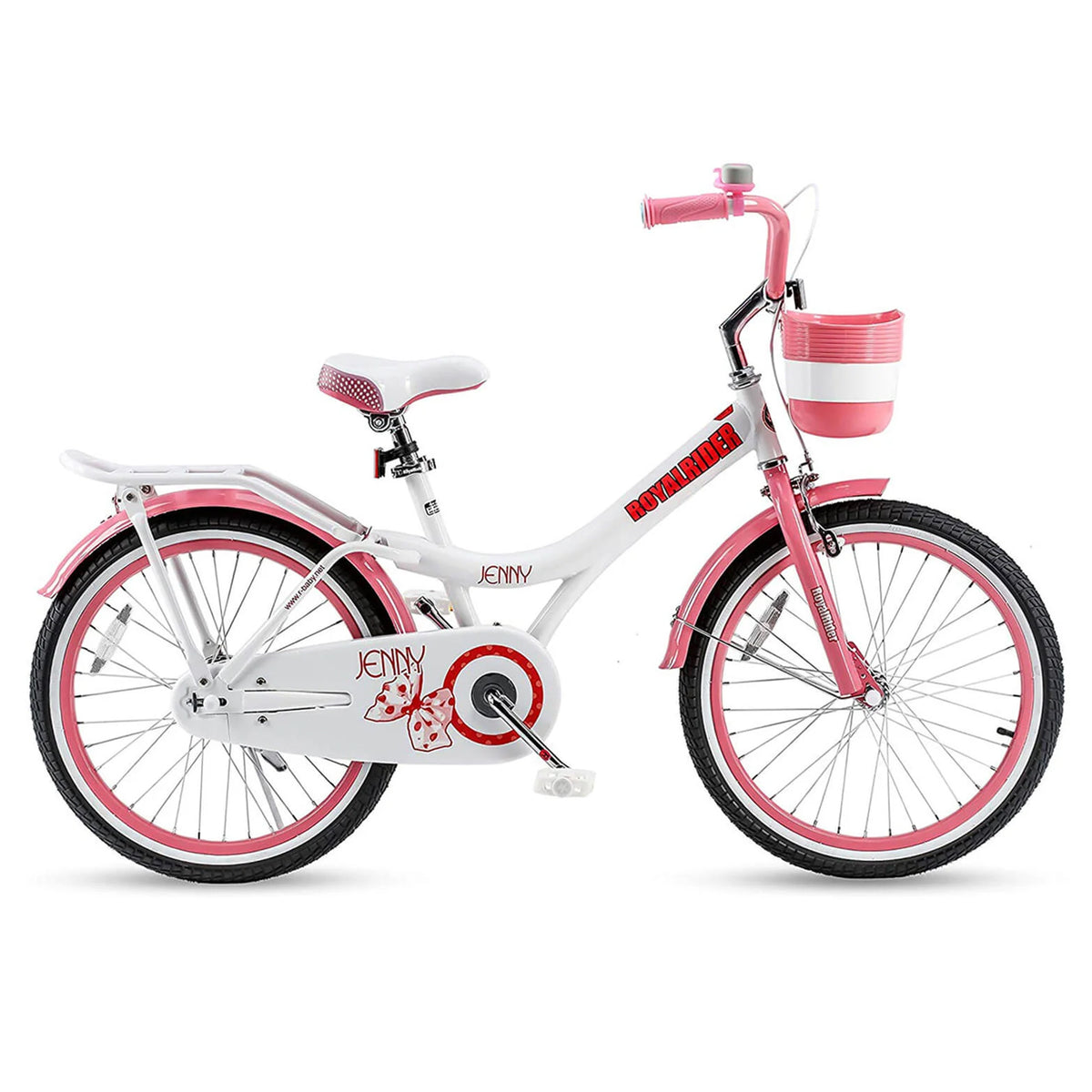 RoyalBaby Jenny Princess 20 Inch Kids Bike with Enclosed Chain Guard, Kickstand, Basket