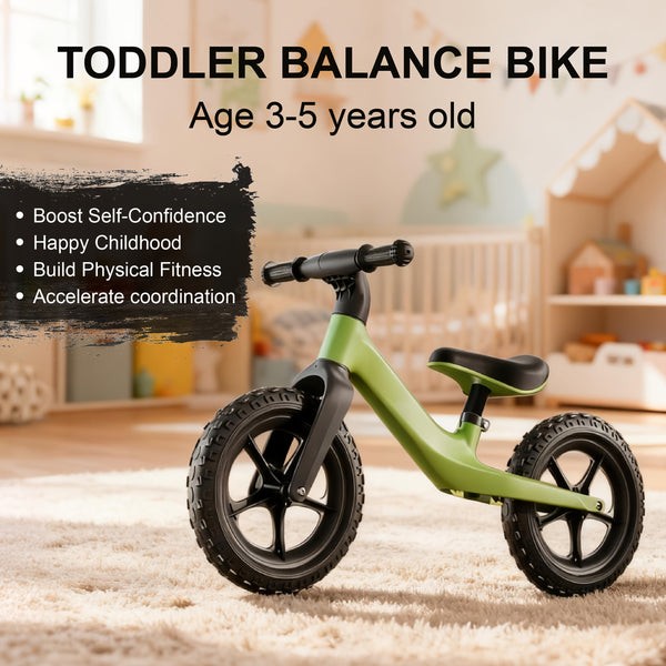Sturdy Balance Bike for Toddlers - Racing-Style Frame with Sturdy Wheels, No Battery Needed