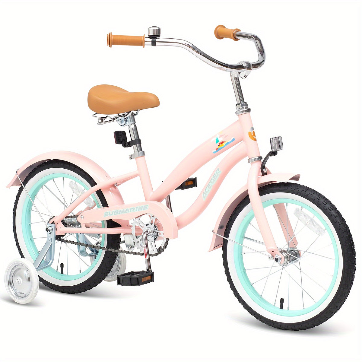 ACEGER Girls Cruiser Bike - Pastel Pink, Girls Bicycle with Dual brakes (16\