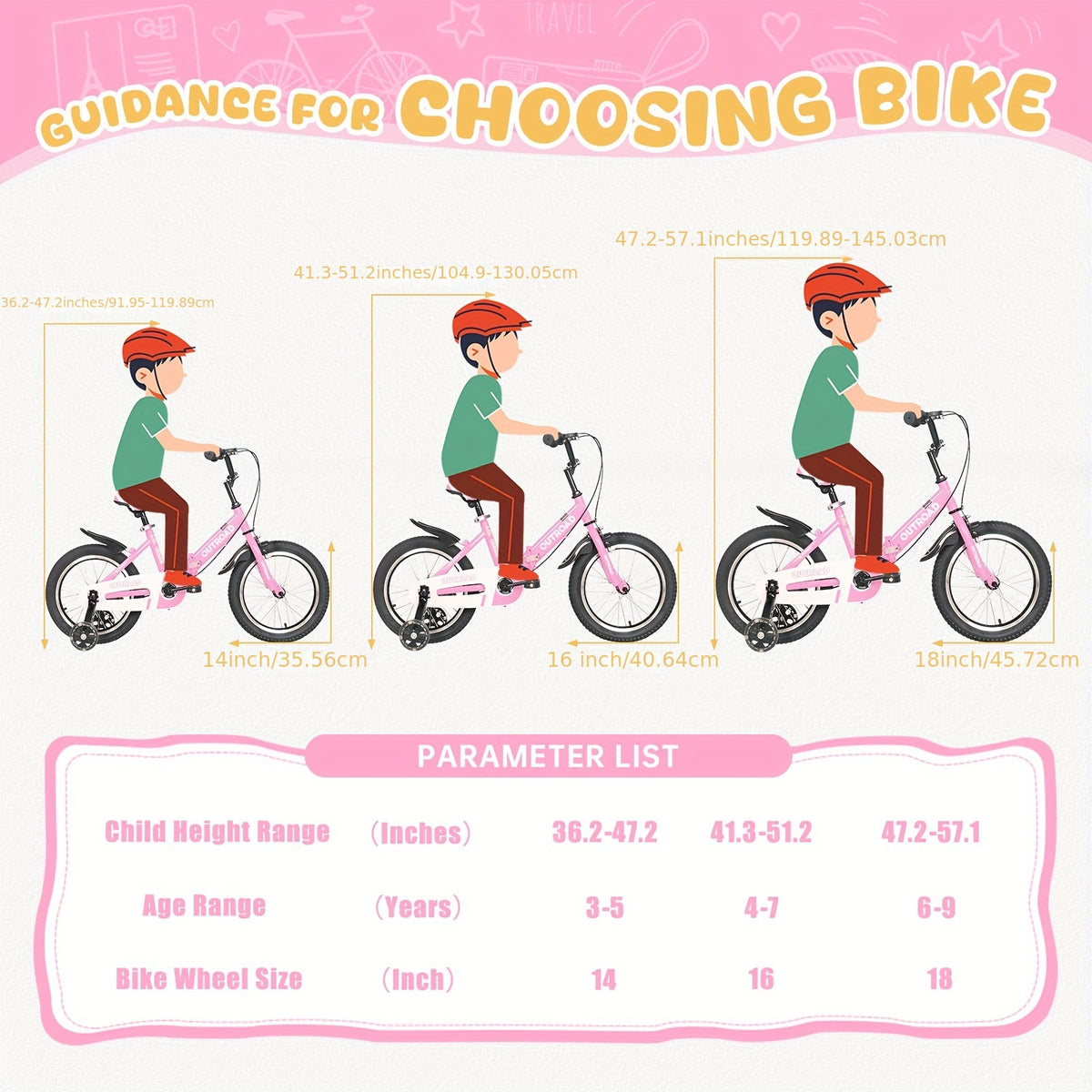 Kids Bike Child's Bike For Boys Girls Age 3-6 Years, 14 Inch Toddlers Bike Children's Bicycle With Training Wheels