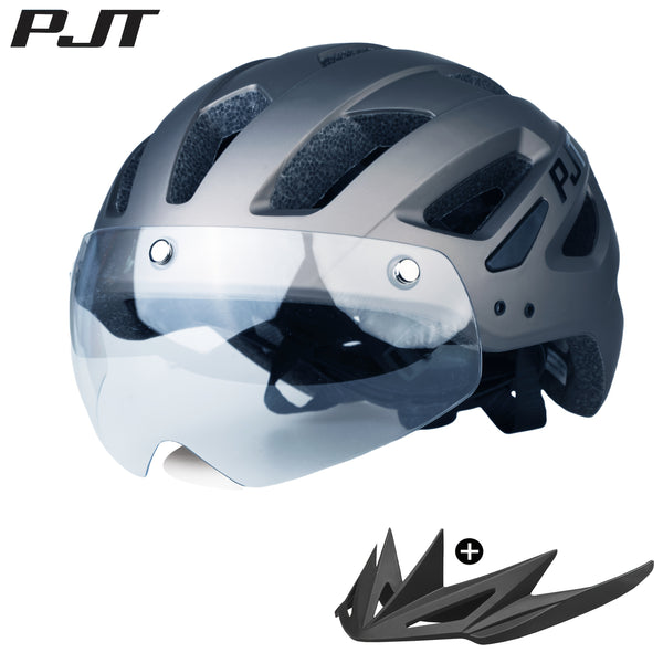4-in-1 Bike Helmet PJT 4-in-1 Lightweight Bike Helmet | Detachable Visor & Shade, Adjustable Fit