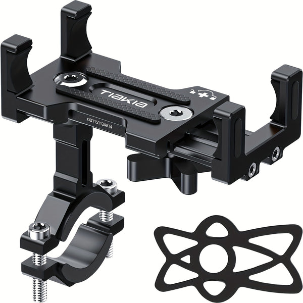 Tiakia Aluminum Alloy Bike Phone Mount, 360° Rotatable Universal Motorcycle Handlebar Phone Holder