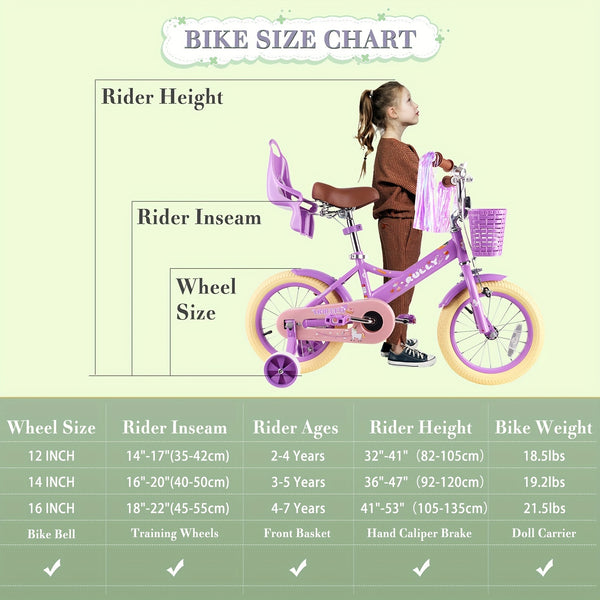 RULLY Donna Princess Girls' Bike in Deep Purple - 12\