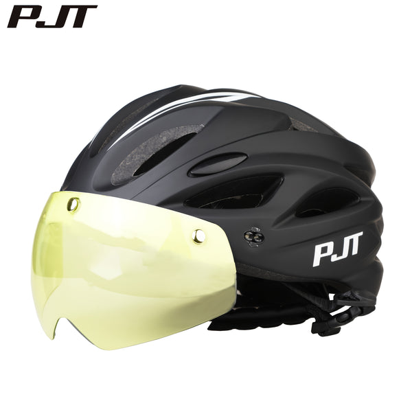 PJT Adult Magnetic 4-in-1 Lightweight Bike Helmet with Detachable Visor and Sun Visor