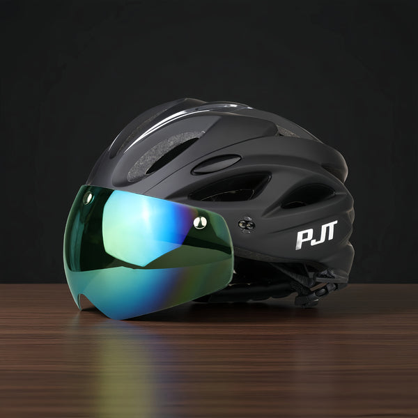 PJT Adult Magnetic 4-in-1 Lightweight Bike Helmet with Detachable Visor and Sun Visor