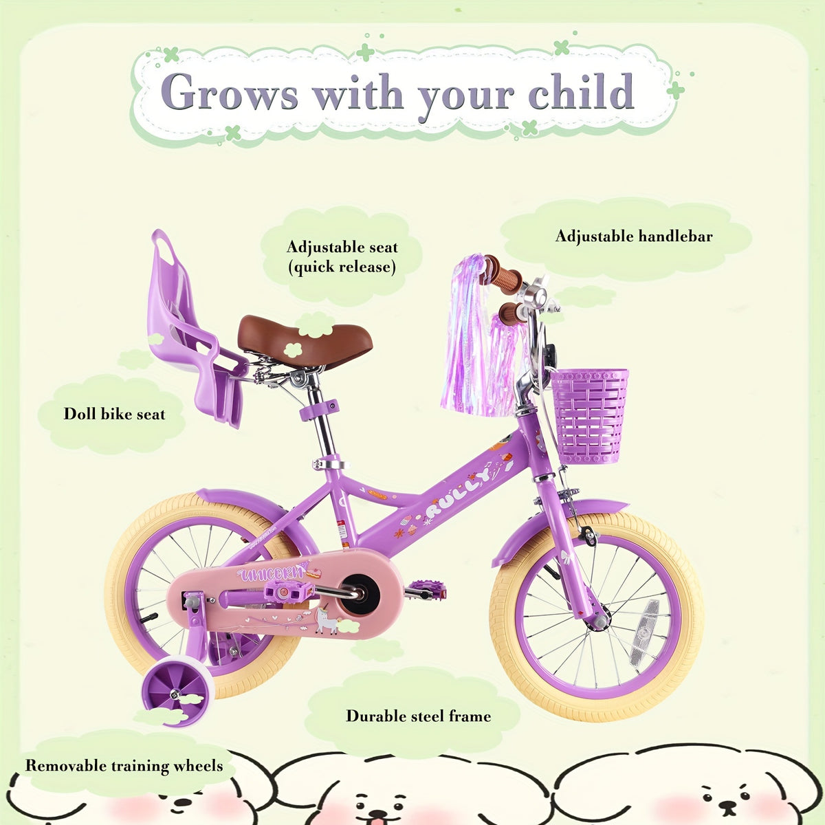 RULLY Donna Princess Girls' Bike in Deep Purple - 12\