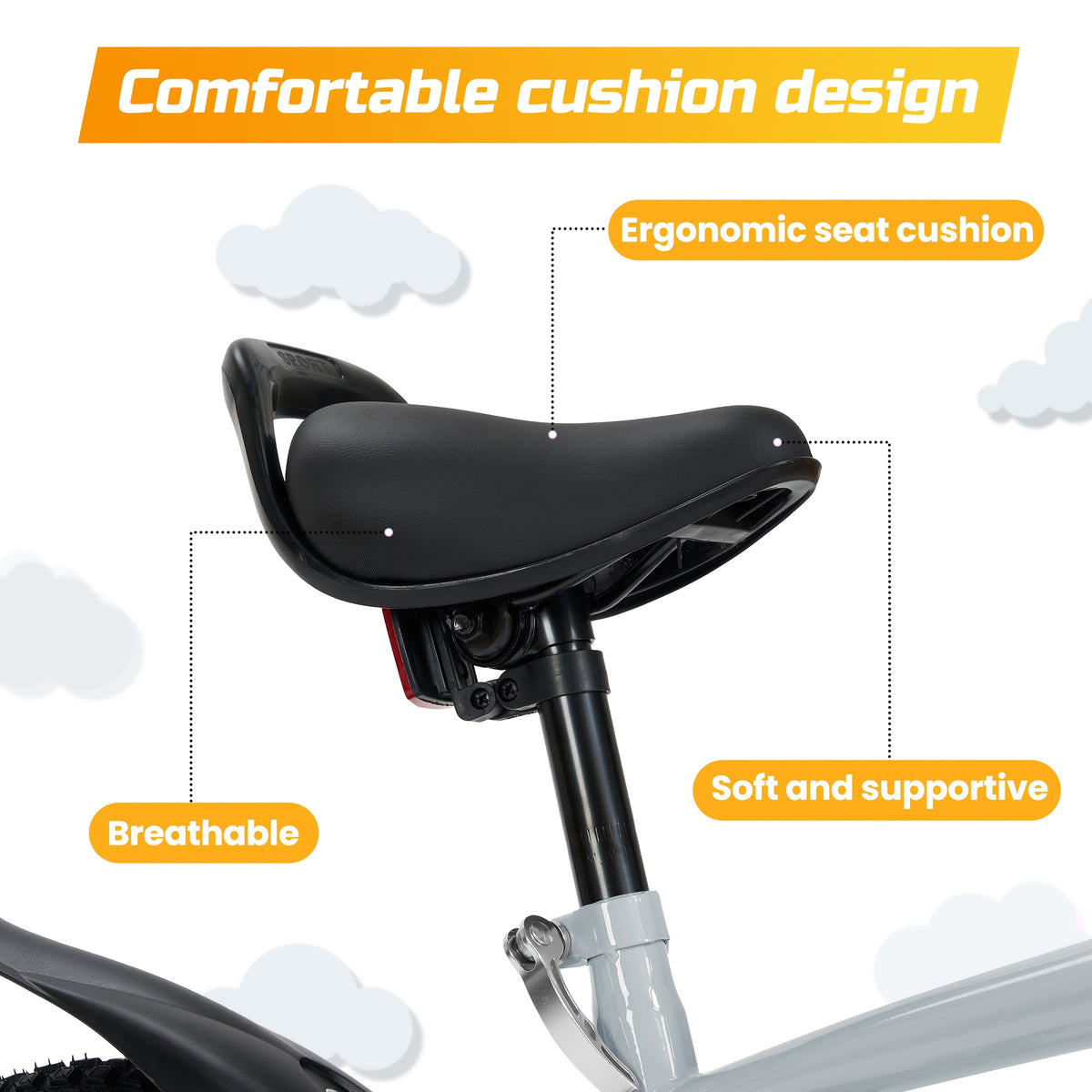 Grey and Orange 12\u002F14\u002F16 Inch Kids Bike with Training Wheels - Ideal Gift for Toddlers