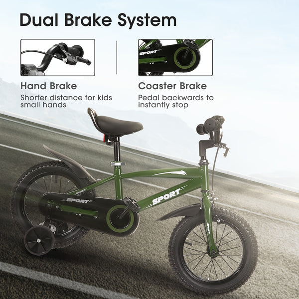 14 Inch Kids Bike Kid's Bike for Boys Girls Ages 3-6 Kids