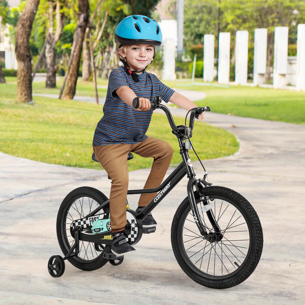 LIFEZEAL 18 Inch Kids Training Bikew\u002F Removable Training Wheels Pneumatic Tires