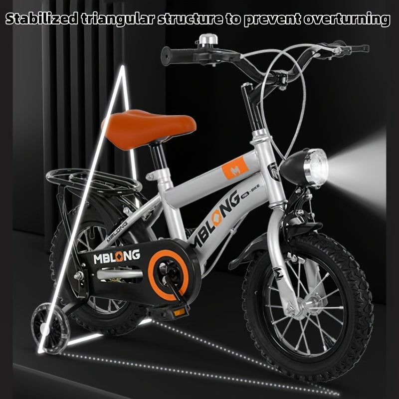 Children's Silvery Bicycle, Ideal Gift for Christmas, Thanksgiving, Halloween, Easter, Valentine's Day