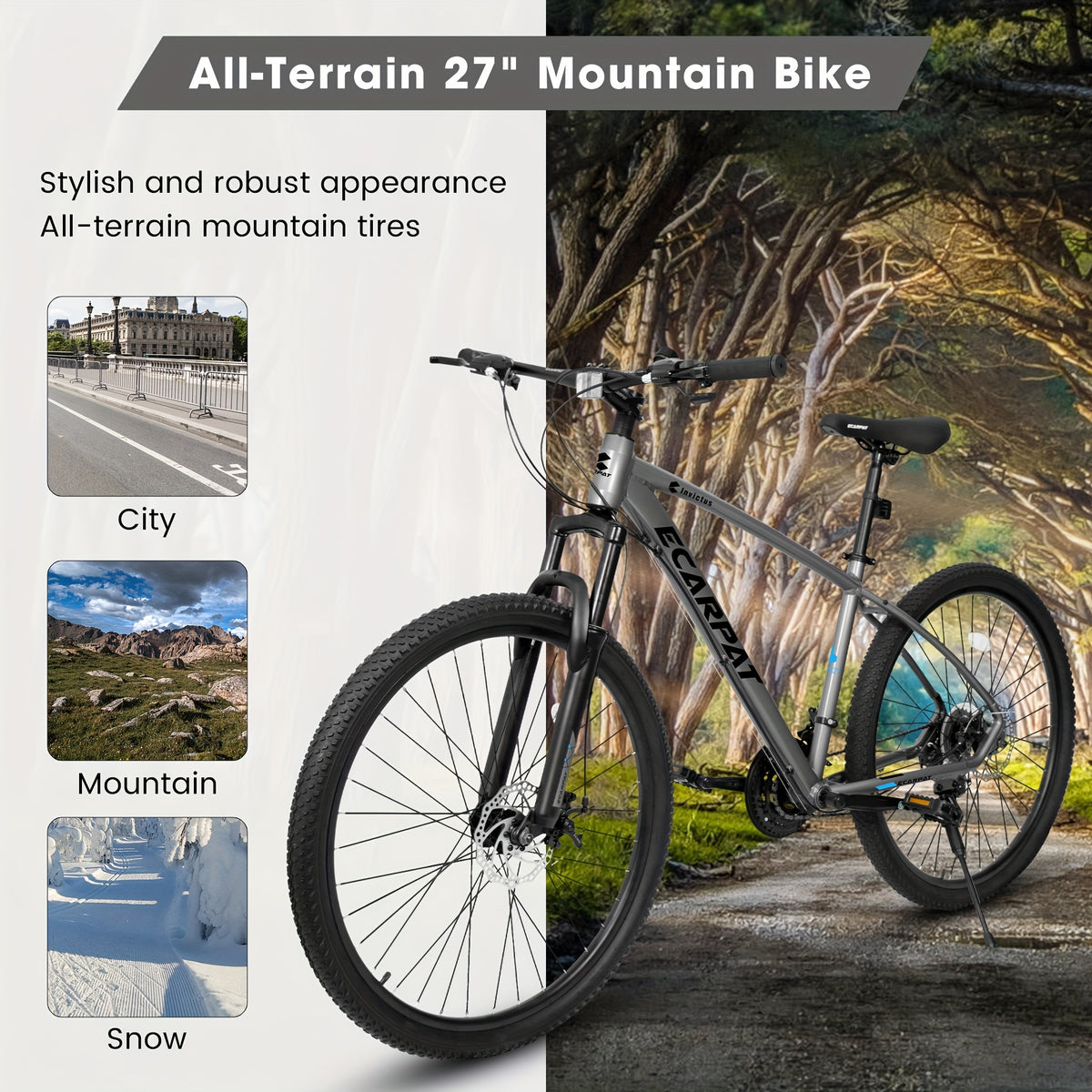 A2757 27 Inch Mountain Bike 21 Speed, Suspension Fork, Aluminum Frame Disc Brake