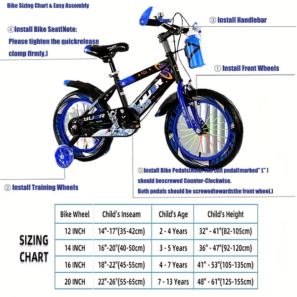 Kids' Blue Bicycle with Training Wheels - 16\