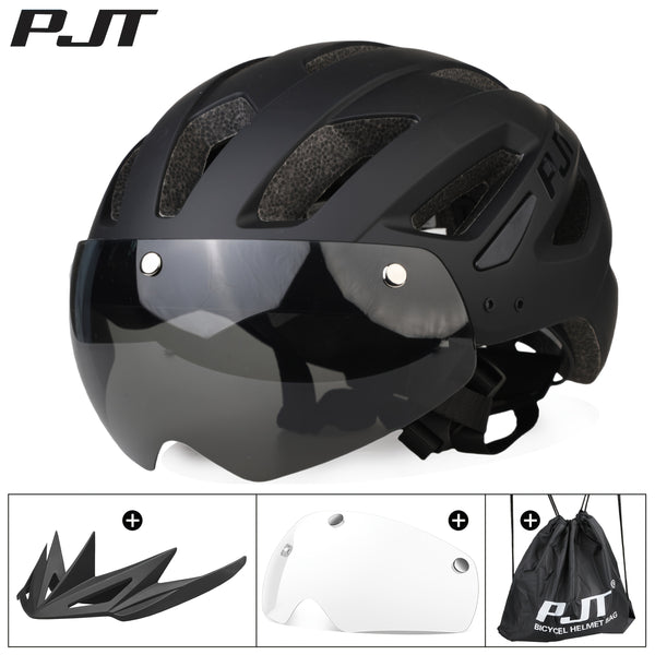4-in-1 Bike Helmet PJT 4-in-1 Lightweight Bike Helmet | Detachable Visor & Shade, Adjustable Fit