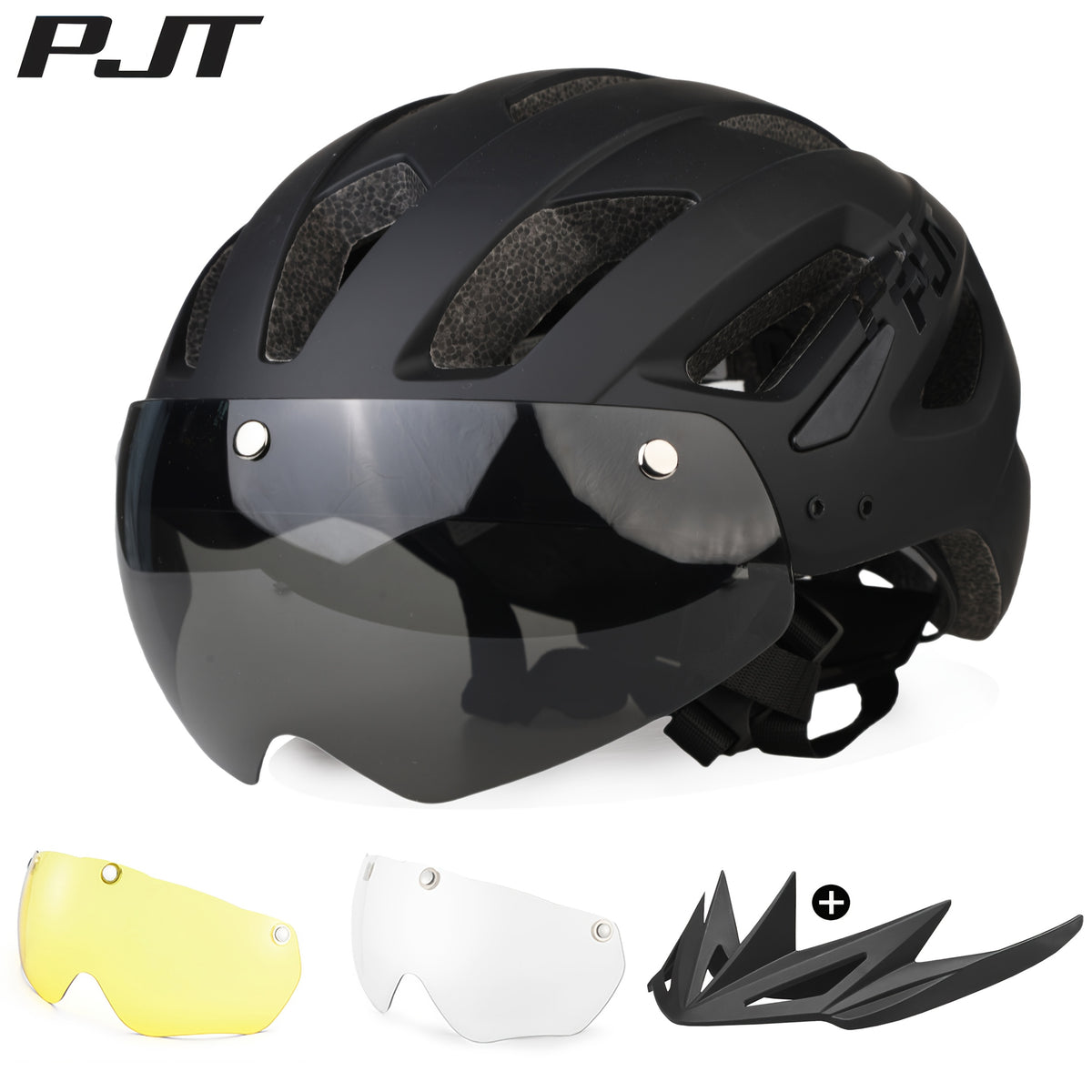 4-in-1 Bike Helmet PJT 4-in-1 Lightweight Bike Helmet | Detachable Visor & Shade, Adjustable Fit