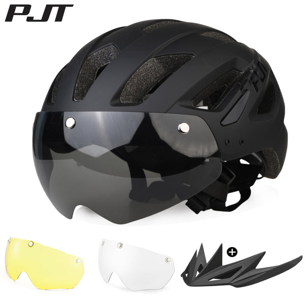 4-in-1 Bike Helmet PJT 4-in-1 Lightweight Bike Helmet | Detachable Visor & Shade, Adjustable Fit