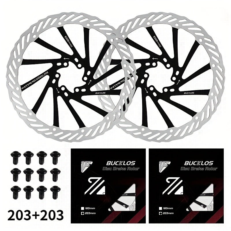 BUCKLOS G3 Bicycle Brake Rotors, 2pcs, 160\u002F180\u002F203mm, Stainless Steel, MTB Disc Brakes