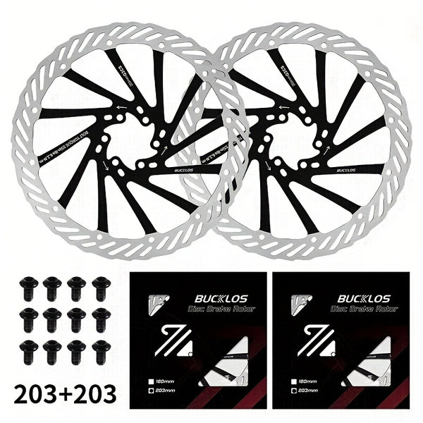 BUCKLOS G3 Bicycle Brake Rotors, 2pcs, 160\u002F180\u002F203mm, Stainless Steel, MTB Disc Brakes